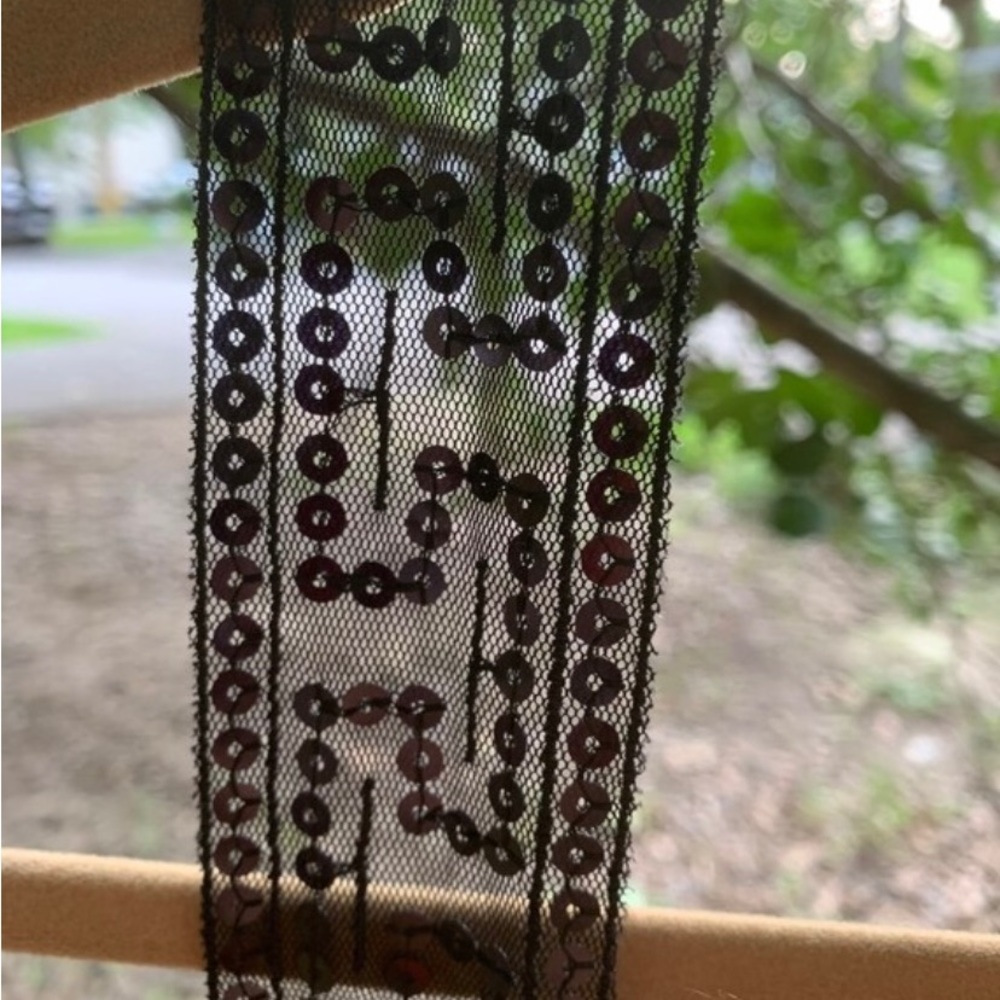 Sheer Black Sequin Belt